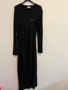 Womens Ganni Black Jersey Dress size L fits up to UK12