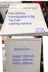 Free delivery Fisher&paykel 6.5kg washer 3.5Energy stars Works fine