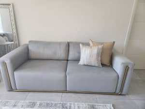 Grey velvet couches 