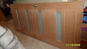 Entry door 2340 x 1020 Sliced Pacific Maple with 4 horizontal glass pa