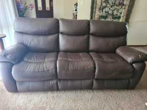 Leather recliner lounge suite 5 seater