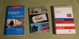FRENCH  - Dictionary Phrasebook Travellers 3 BOOKS France