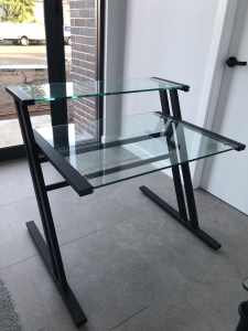Desk- glass and black metal
