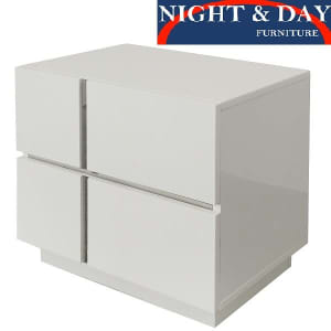 Fully constructed Mogo 2 Drawer Bedside chest Table white