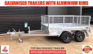 8x5 Tandem Trailer with Cage (600mm) Aluminium Rims 2000kg ATM