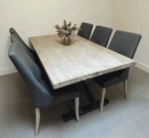 Dining table and chairs - 6 seater