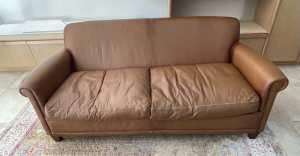 FREE! 2.5 seater tan leather sofa