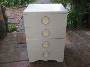 Retro Chest Of Drawers (1970s) Large Round Handles (4 Drawer) Solid