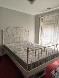 Queen size medal bed frame and matress