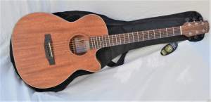 Martinez Solid Mahogany Top Acoustic-Electric Cutaway Guitar
