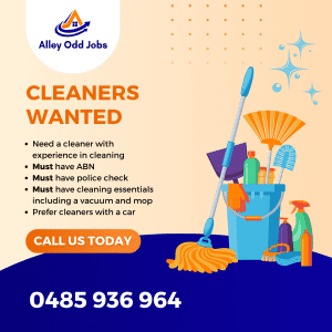 Experienced Cleaner Wanted Around Melbourne