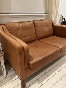 Stouby 2 two seater leather Eva sofa Danish