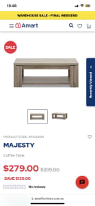 Amart Majesty Furniture 5 pieces