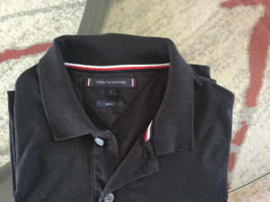 Tommy Hilfiger Mens Polo Shirt Black - Size S