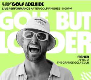 LIV Adelaide golf Sat 27/4 ground passes. Includes FISHER