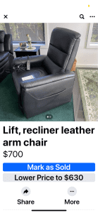 Nevada leather single motor lift chair