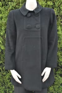CHELSEA Black Wool Coat - Size 16 - EUC