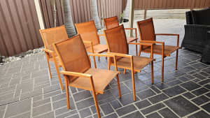 6 outdoor chair orange purchased from Domayne
