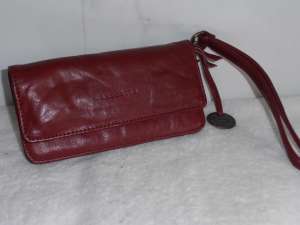 Ladies Leather Wallet/Clutch - Wanderers brand, Burgundy.