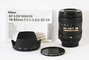 Nikon AF-S DX 16-85mm f/3.5-5.6 ED VR Lens with C-PL filter - As new