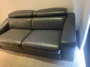 Black leather style couch