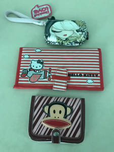 BALENCIAGA Wallet Authentic Hello Kitty Chain Wallet Used Mint Black Sanrio