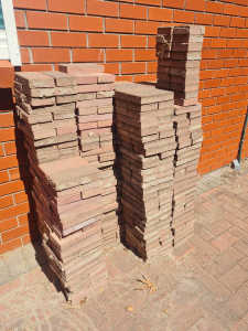 Brick pavers red and grey
