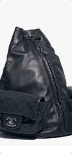 CHANEL Backpack Lambskin Black