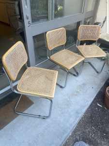 Original Marcel Breuer Cesca rattan chairs x 3