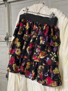 Floral ruffle skirt