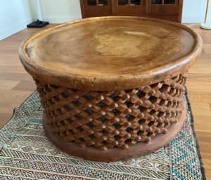 Coffee table 84cm diameter 42cm ht natural Bamileke original condition