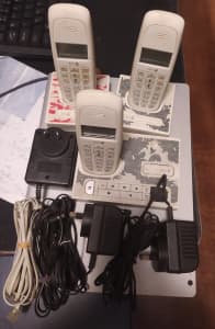 A set of three cordless phones can be placed anywhere