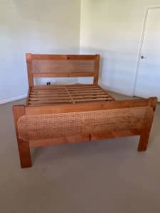 Ratan pine Queen size bed frame