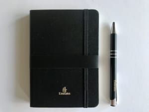 Emirates First Class Writing Set including Notebook and Pen - new and 