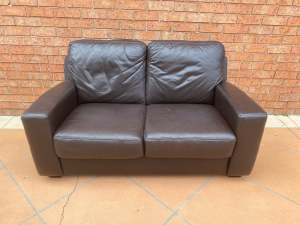 Dark Brown 2 Seater Leather Sofa