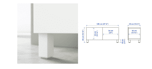TV bench with doors, white/Lappviken/Stubbarp white, 120x42x48 cm