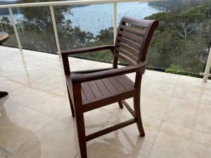 Outdoor timber dining chairs