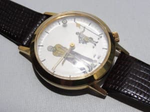 Novelty, Golf Watch, Mystery Dial, Hand Wind, Dust Proof.