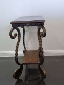 COFFEE TABLES/ LAMP/SIDE TABLES X 2 BRONZE WITH SCROLL FEET