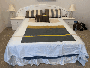 Bedroom Suite - Queen Bed & Frame, bedside drawers.