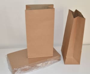 25 x Brown Kraft Paper Bags (H26cm x W13cm x D8cm) - Brand New
