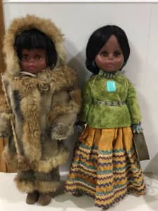 Set of two “Carlson “ Native American dolls over 40 years old
