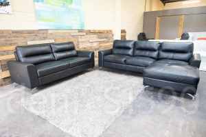 Nick Scali Leather 3 Seater Chaise with 2.5 Seater Sofas. Excellent Co