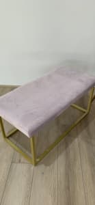 Purple and gold velvet chair and bench set
