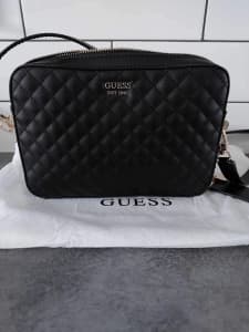 Guess Quilted Crossbody Bag Black