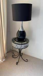 Black and Chrome ornate lamp