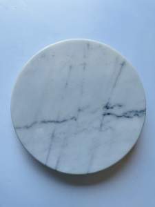 Carrara White polished marble table top diameter 700mm