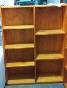 Solid timber book shelves