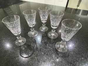 5 Crystal Sherry glasses