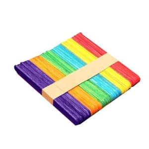 Wooden Craft Stick Paddle Pop Sticks 50 pcs (Colorful)